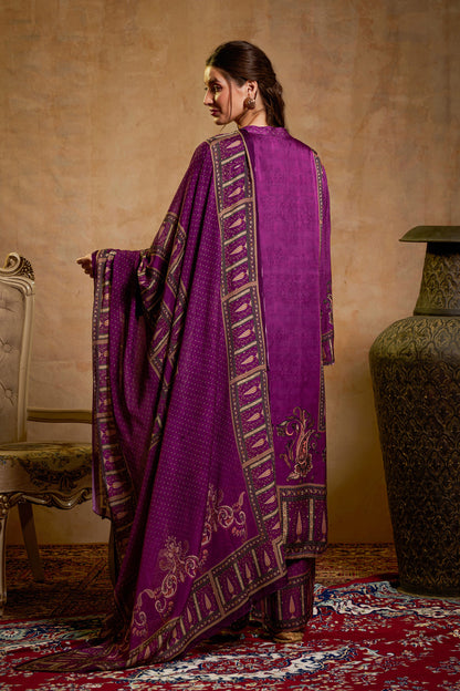 THE BARI Floral Printed Round Neck Straight Kurta with trouser and dupatta