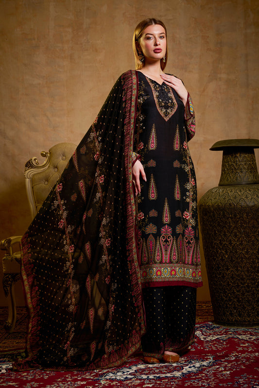 THE BARI Women Ethnic Motifs Printed Kurta with Trouser & Dupatta