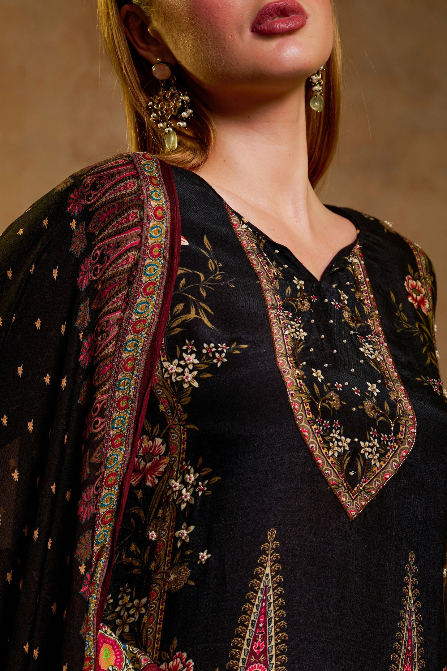 THE BARI Women Ethnic Motifs Printed Kurta with Trouser & Dupatta