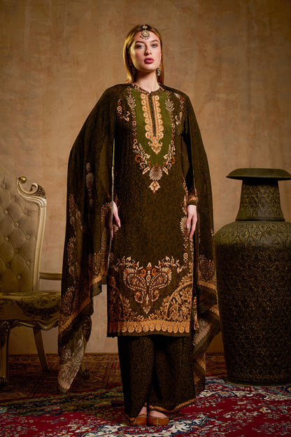 THE BARI Women Ethnic Motifs Printed Kurta & Trousers With Dupatta Set