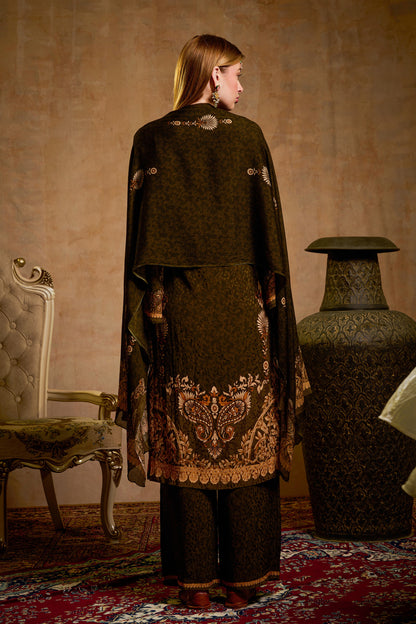 THE BARI Women Ethnic Motifs Printed Kurta & Trousers With Dupatta Set