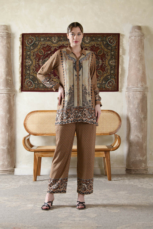 THE BARI Women Ethnic Motifs Printed Kurta with Trousers