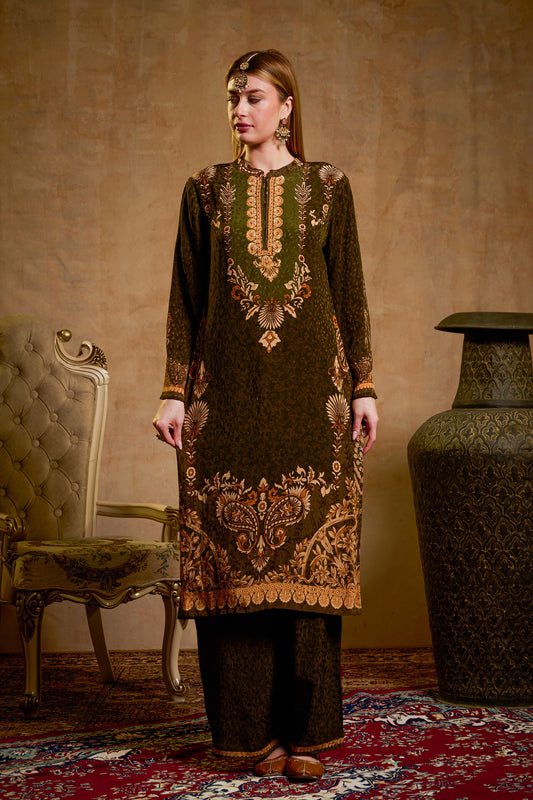 THE BARI Women Ethnic Motifs Printed Kurta & Trousers With Dupatta Set