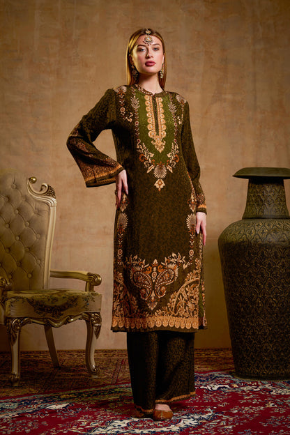 THE BARI Women Ethnic Motifs Printed Kurta & Trousers With Dupatta Set