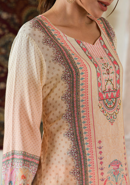 THE BARI Women Ethnic Motifs Printed Silk Kurta with Trousers & Dupatta