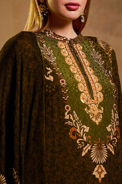 THE BARI Women Ethnic Motifs Printed Kurta & Trousers With Dupatta Set
