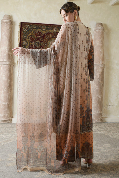 THE BARI Ethnic Motifs Printed Pure Silk Straight Kurta With Trousers & Dupatta