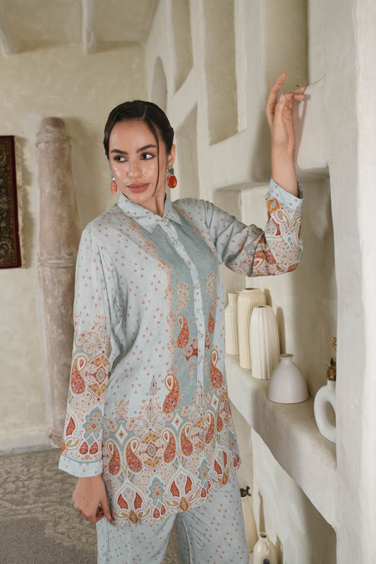 THE BARI Women Shirt Collar Tunic and Trouser