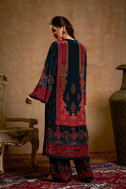 THE BARI Women Floral Printed Kurta with Palazzos & Dupatta