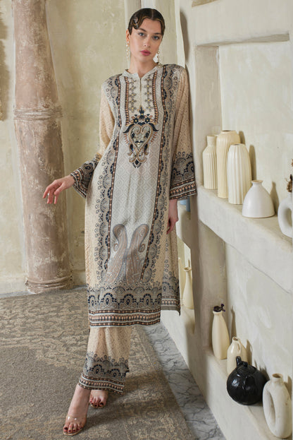 THE BARI Women Ethnic Motifs Printed Silk Kurta with Palazzos & Dupatta