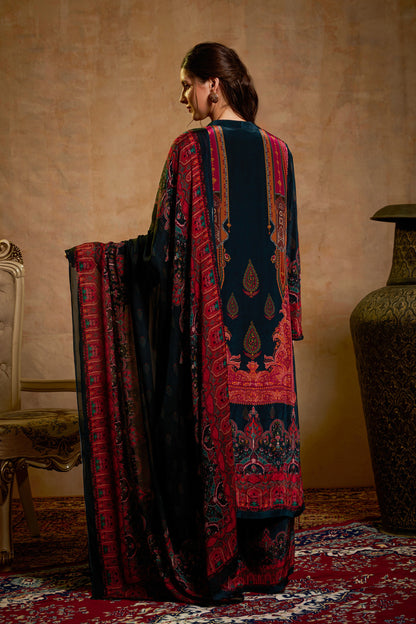 THE BARI Women Floral Printed Kurta with Palazzos & Dupatta