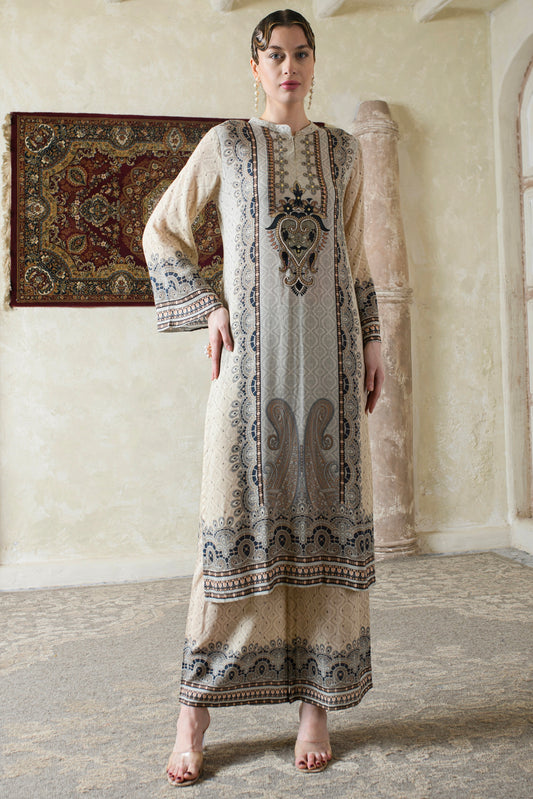 THE BARI Women Ethnic Motifs Printed Silk Kurta with Palazzos & Dupatta