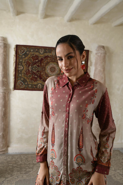 THE BARI Women Ethnic Motifs Printed Regular Kurta with Trousers