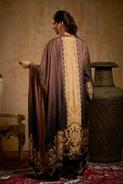THE BARI Ethnic Motifs Printed Straight Beads And Stones Kurta With Trousers & Dupatta