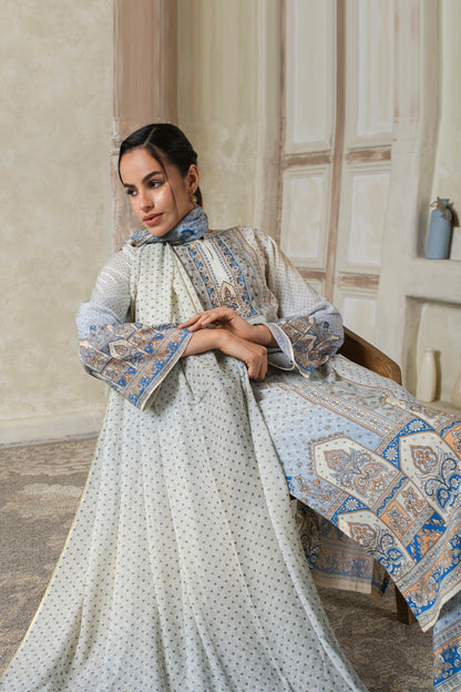 THE BARI Women Ethnic Motifs Printed Silk Kurta with Palazzo & Dupatta