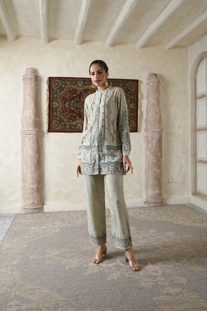 THE BARI Women Ethnic Motifs Printed Regular Kurta with Trousers