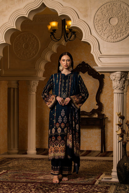 THE BARI Women Ethnic Motifs Printed Regular Thread Work Kurta Set