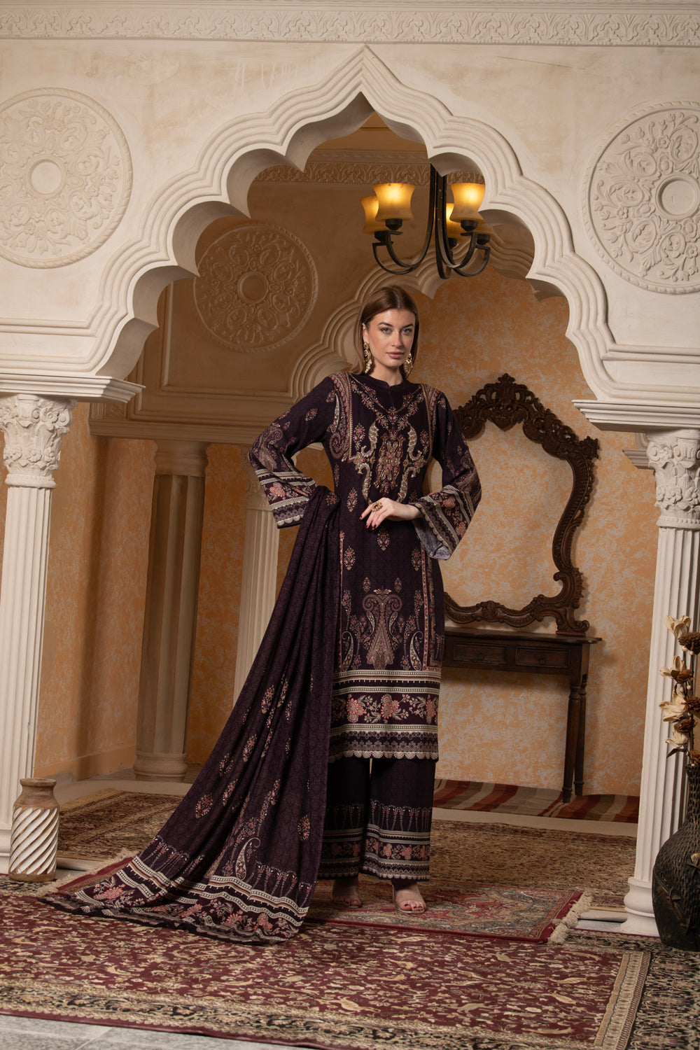 THE BARI Women Ethnic Motifs Printed Regular Kurta with Palazzos & With Dupatta